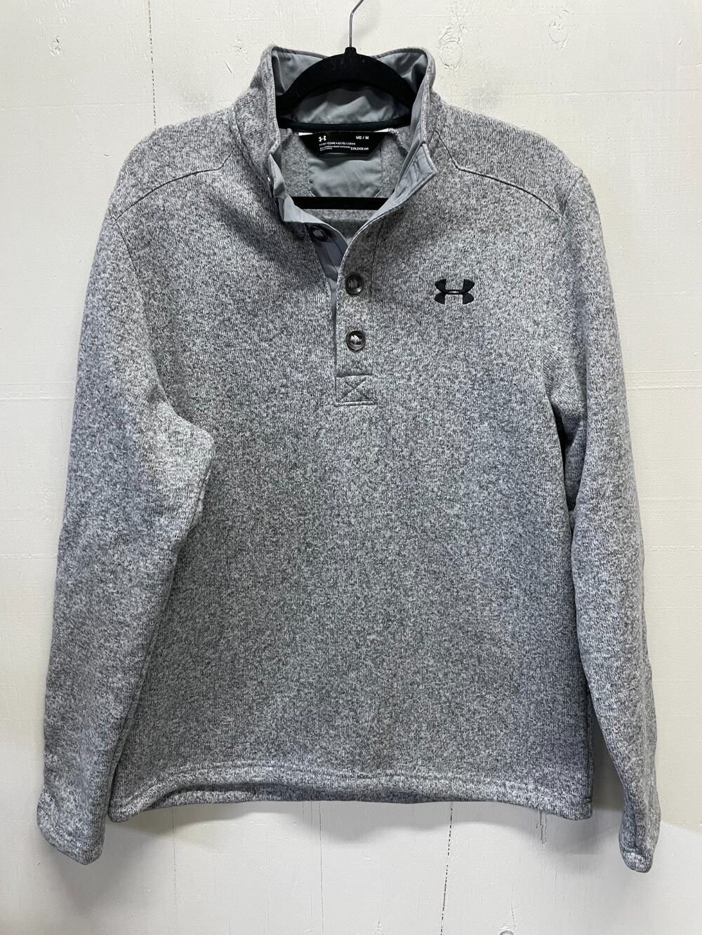 Under Armour Men's Specialist Storm Sweater Fleece Knit Heather Gray Size Medium